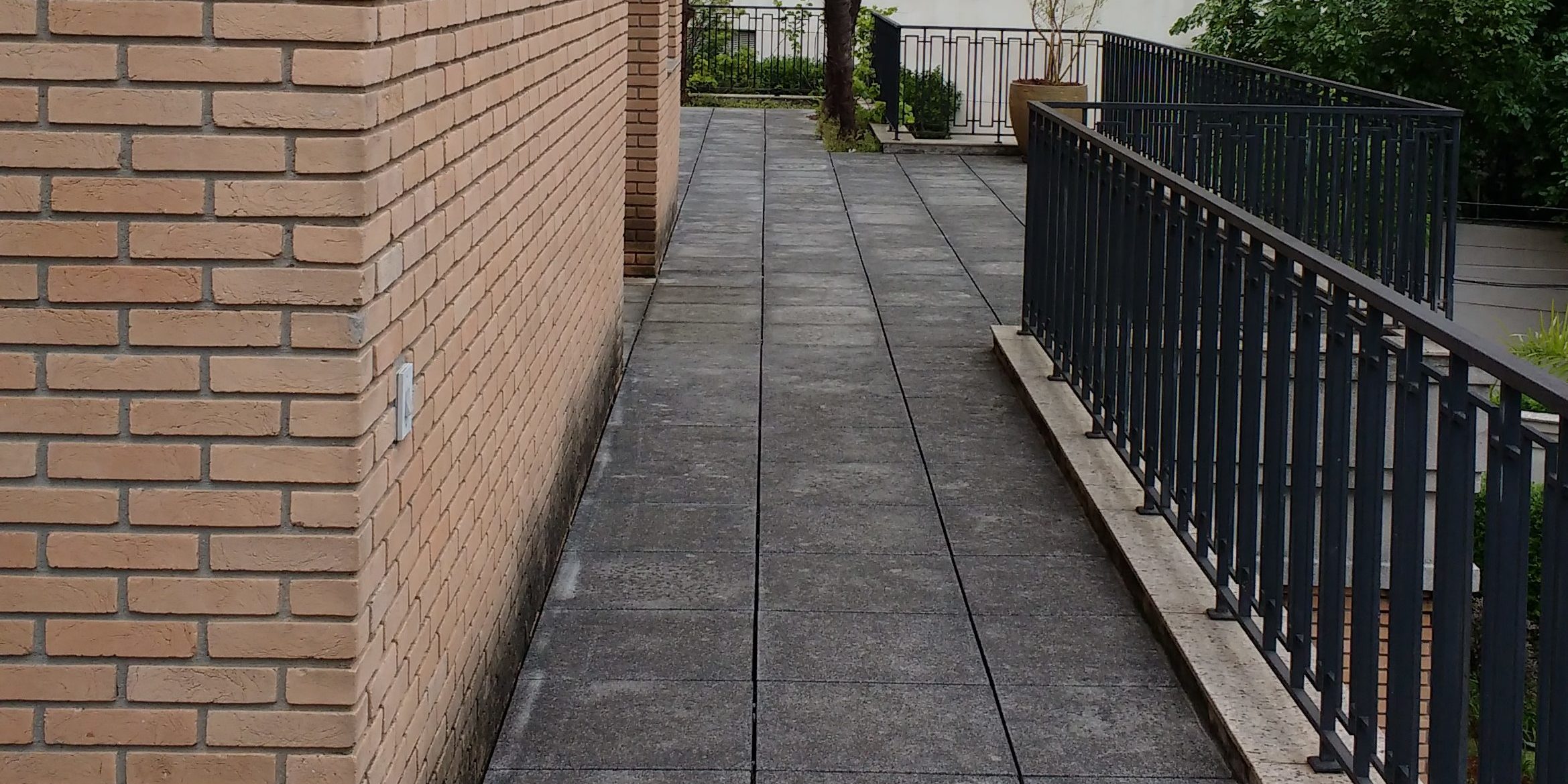 Terraço sem grama sintética