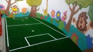 Mini Campo de Futebol com Grama sintética decorativa