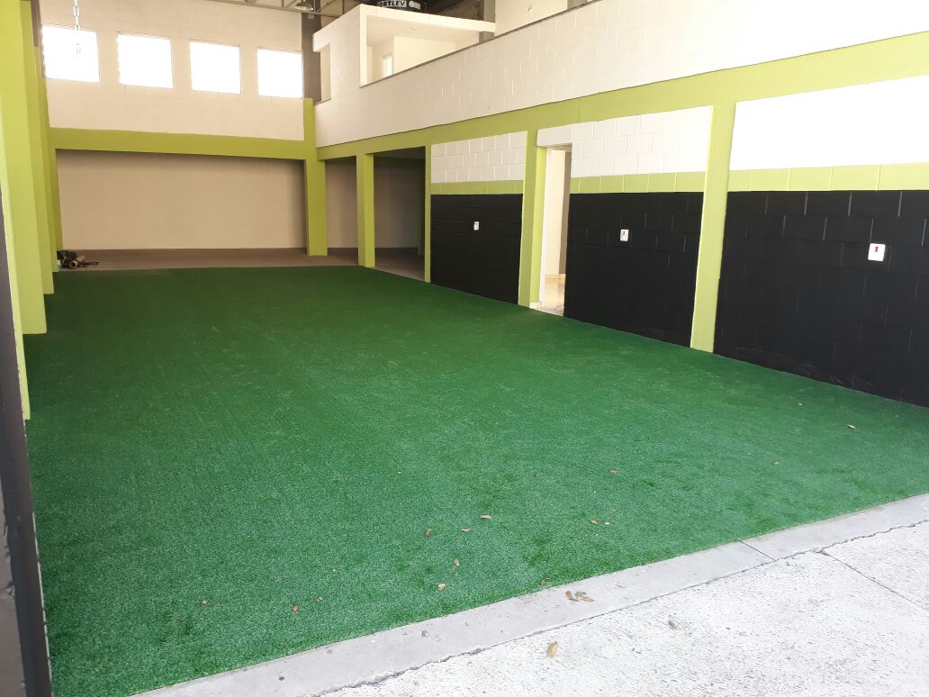 Hall de entrada com grama sintética pra Alto Tráfego - Mundo Grama