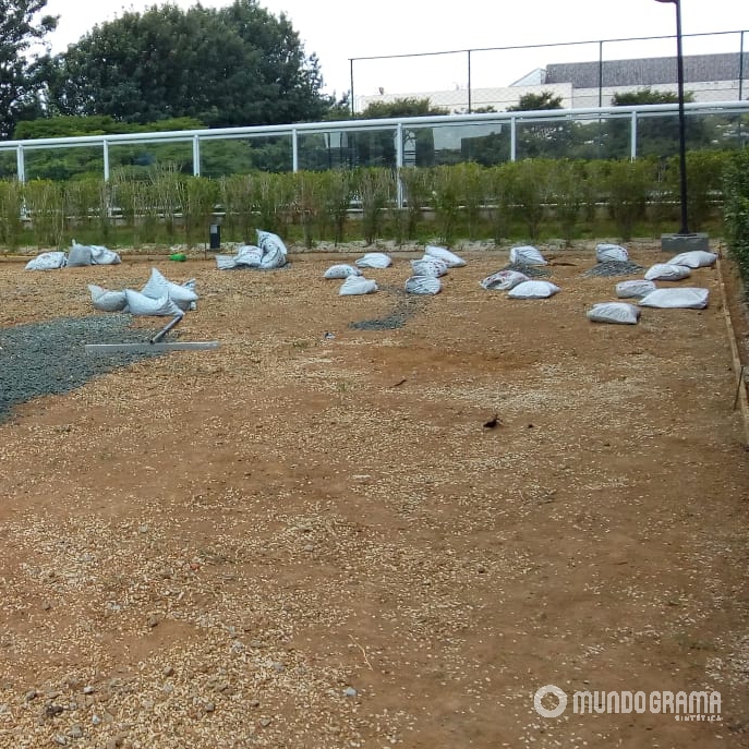 Remoção da grama sintética degradada