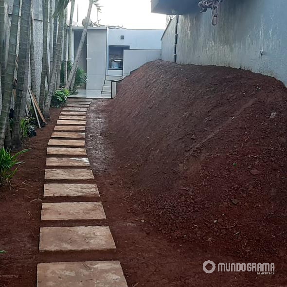 Remoção da grama natural